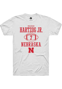 Malcolm Hartzog White Nebraska Cornhuskers NIL Sport Icon Short Sleeve T Shirt