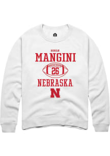 Roman Mangini Rally Mens White Nebraska Cornhuskers NIL Sport Icon Crew Sweatshirt