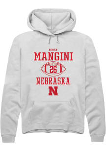 Roman Mangini Rally Mens White Nebraska Cornhuskers NIL Sport Icon Hooded Sweatshirt