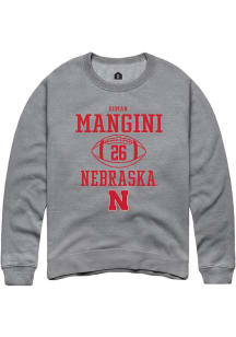 Roman Mangini Rally Mens Graphite Nebraska Cornhuskers NIL Sport Icon Crew Sweatshirt