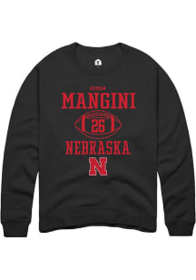 Roman Mangini Rally Mens Black Nebraska Cornhuskers NIL Sport Icon Crew Sweatshirt