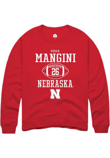 Roman Mangini Rally Mens Red Nebraska Cornhuskers NIL Sport Icon Crew Sweatshirt