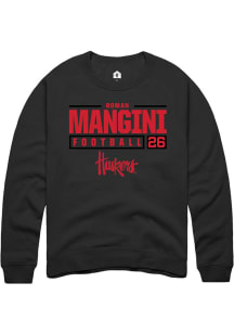 Roman Mangini Rally Mens Black Nebraska Cornhuskers NIL Stacked Box Crew Sweatshirt