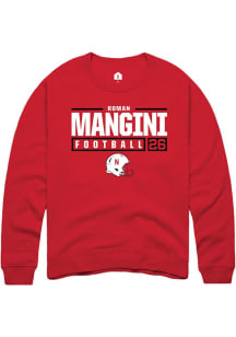 Roman Mangini Rally Mens Red Nebraska Cornhuskers NIL Stacked Box Crew Sweatshirt