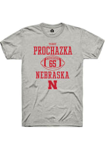 Teddy Prochazka  Nebraska Cornhuskers Ash Rally NIL Sport Icon Short Sleeve T Shirt