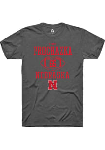 Teddy Prochazka  Nebraska Cornhuskers Dark Grey Rally NIL Sport Icon Short Sleeve T Shirt