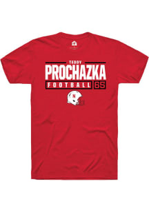 Teddy Prochazka  Nebraska Cornhuskers Red Rally NIL Stacked Box Short Sleeve T Shirt