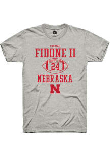 Thomas Fidone II Ash Nebraska Cornhuskers NIL Sport Icon Short Sleeve T Shirt