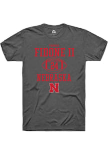 Thomas Fidone II Dark Grey Nebraska Cornhuskers NIL Sport Icon Short Sleeve T Shirt