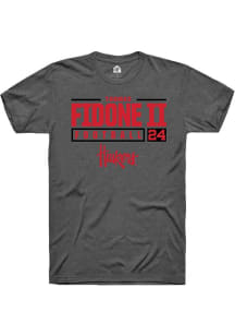 Thomas Fidone II Dark Grey Nebraska Cornhuskers NIL Stacked Box Short Sleeve T Shirt