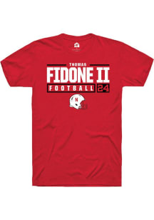 Thomas Fidone II Red Nebraska Cornhuskers NIL Stacked Box Short Sleeve T Shirt