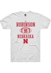 Ty Robinson White Nebraska Cornhuskers NIL Sport Icon Short Sleeve T Shirt