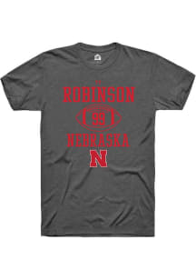 Ty Robinson Dark Grey Nebraska Cornhuskers NIL Sport Icon Short Sleeve T Shirt