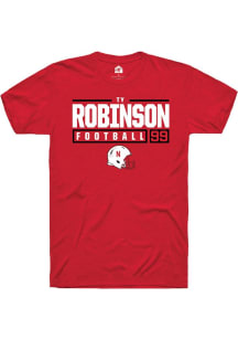 Ty Robinson Red Nebraska Cornhuskers NIL Stacked Box Short Sleeve T Shirt