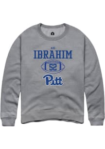 Abe Ibrahim Rally Mens Graphite Pitt Panthers NIL Sport Icon Crew Sweatshirt