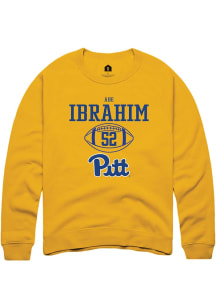 Abe Ibrahim Rally Mens Gold Pitt Panthers NIL Sport Icon Crew Sweatshirt