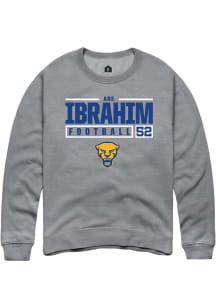 Abe Ibrahim Rally Mens Graphite Pitt Panthers NIL Stacked Box Crew Sweatshirt