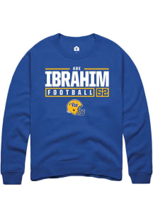 Abe Ibrahim Rally Mens Blue Pitt Panthers NIL Stacked Box Crew Sweatshirt