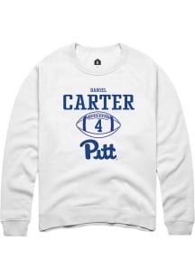 Daniel Carter  Rally Pitt Panthers Mens White NIL Sport Icon Long Sleeve Crew Sweatshirt