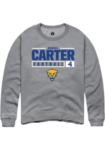 Daniel Carter  Rally Pitt Panthers Mens Graphite NIL Stacked Box Long Sleeve Crew Sweatshirt