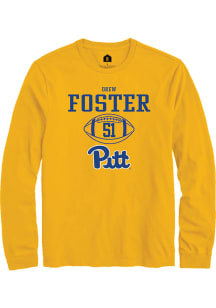 Drew Foster Rally Mens Gold Pitt Panthers NIL Sport Icon Tee