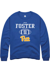Drew Foster Rally Mens Blue Pitt Panthers NIL Sport Icon Crew Sweatshirt