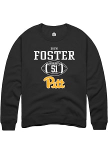 Drew Foster Rally Mens Black Pitt Panthers NIL Sport Icon Crew Sweatshirt