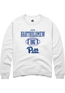 Gavin Bartholomew  Rally Pitt Panthers Mens White NIL Sport Icon Long Sleeve Crew Sweatshirt