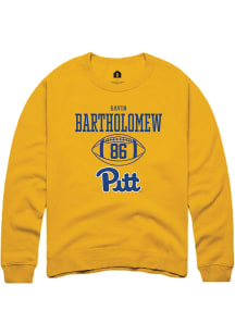 Gavin Bartholomew  Rally Pitt Panthers Mens Gold NIL Sport Icon Long Sleeve Crew Sweatshirt