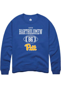 Gavin Bartholomew  Rally Pitt Panthers Mens Blue NIL Sport Icon Long Sleeve Crew Sweatshirt