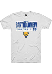 Gavin Bartholomew  Pitt Panthers White Rally NIL Stacked Box Short Sleeve T Shirt