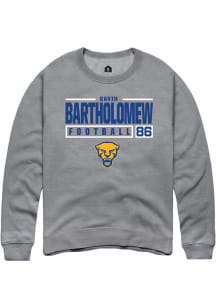 Gavin Bartholomew  Rally Pitt Panthers Mens Graphite NIL Stacked Box Long Sleeve Crew Sweatshirt