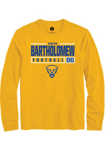 Gavin Bartholomew  Pitt Panthers Gold Rally NIL Stacked Box Long Sleeve T Shirt