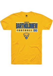 Gavin Bartholomew  Pitt Panthers Gold Rally NIL Stacked Box Short Sleeve T Shirt