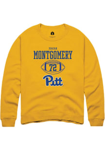 Isaiah  Montgomery Rally Mens Gold Pitt Panthers NIL Sport Icon Crew Sweatshirt