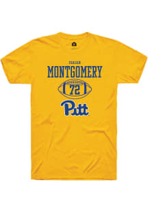 Isaiah  Montgomery Gold Pitt Panthers NIL Sport Icon Short Sleeve T Shirt