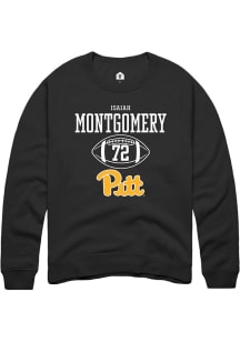 Isaiah  Montgomery Rally Mens Black Pitt Panthers NIL Sport Icon Crew Sweatshirt