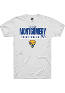 Isaiah  Montgomery White Pitt Panthers NIL Stacked Box Short Sleeve T Shirt