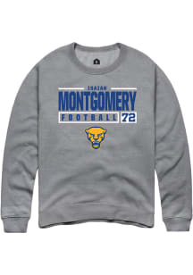 Isaiah  Montgomery Rally Mens Graphite Pitt Panthers NIL Stacked Box Crew Sweatshirt