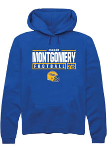 Isaiah  Montgomery Rally Mens Blue Pitt Panthers NIL Stacked Box Hooded Sweatshirt