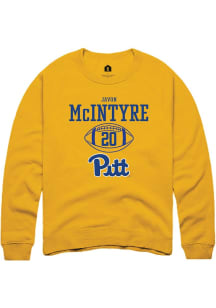 Javon Mcintyre Rally Mens Gold Pitt Panthers NIL Sport Icon Crew Sweatshirt