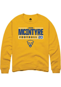 Javon Mcintyre Rally Mens Gold Pitt Panthers NIL Stacked Box Crew Sweatshirt