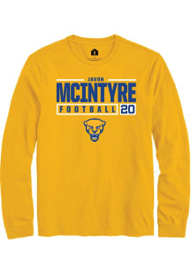 Javon Mcintyre Rally Mens Gold Pitt Panthers NIL Stacked Box Tee