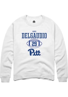 Luke DelGaudio Rally Mens White Pitt Panthers NIL Sport Icon Crew Sweatshirt