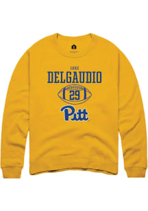 Luke DelGaudio Rally Mens Gold Pitt Panthers NIL Sport Icon Crew Sweatshirt