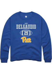 Luke DelGaudio Rally Mens Blue Pitt Panthers NIL Sport Icon Crew Sweatshirt