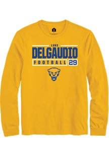 Luke DelGaudio Rally Mens Gold Pitt Panthers NIL Stacked Box Tee