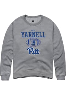 Nate Yarnell  Rally Pitt Panthers Mens Grey NIL Sport Icon Long Sleeve Crew Sweatshirt