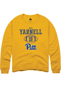 Nate Yarnell  Rally Pitt Panthers Mens Gold NIL Sport Icon Long Sleeve Crew Sweatshirt