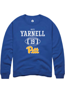 Nate Yarnell  Rally Pitt Panthers Mens Blue NIL Sport Icon Long Sleeve Crew Sweatshirt